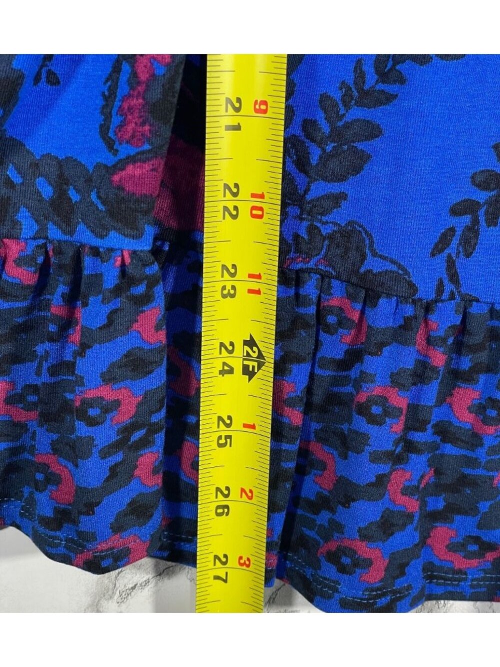 Style &Co Womens Size 3X Boho Floral dark Blue Print Blouse - Picture 4 of 8